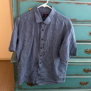 UNTUCKit Men's Linen Short-Sleeve Button-Down Shirt Size Large